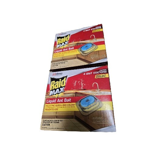 8 Raid Max Liquid Ant Bait Stations (2 Boxes x 4ct each) Kills Queen & Colony