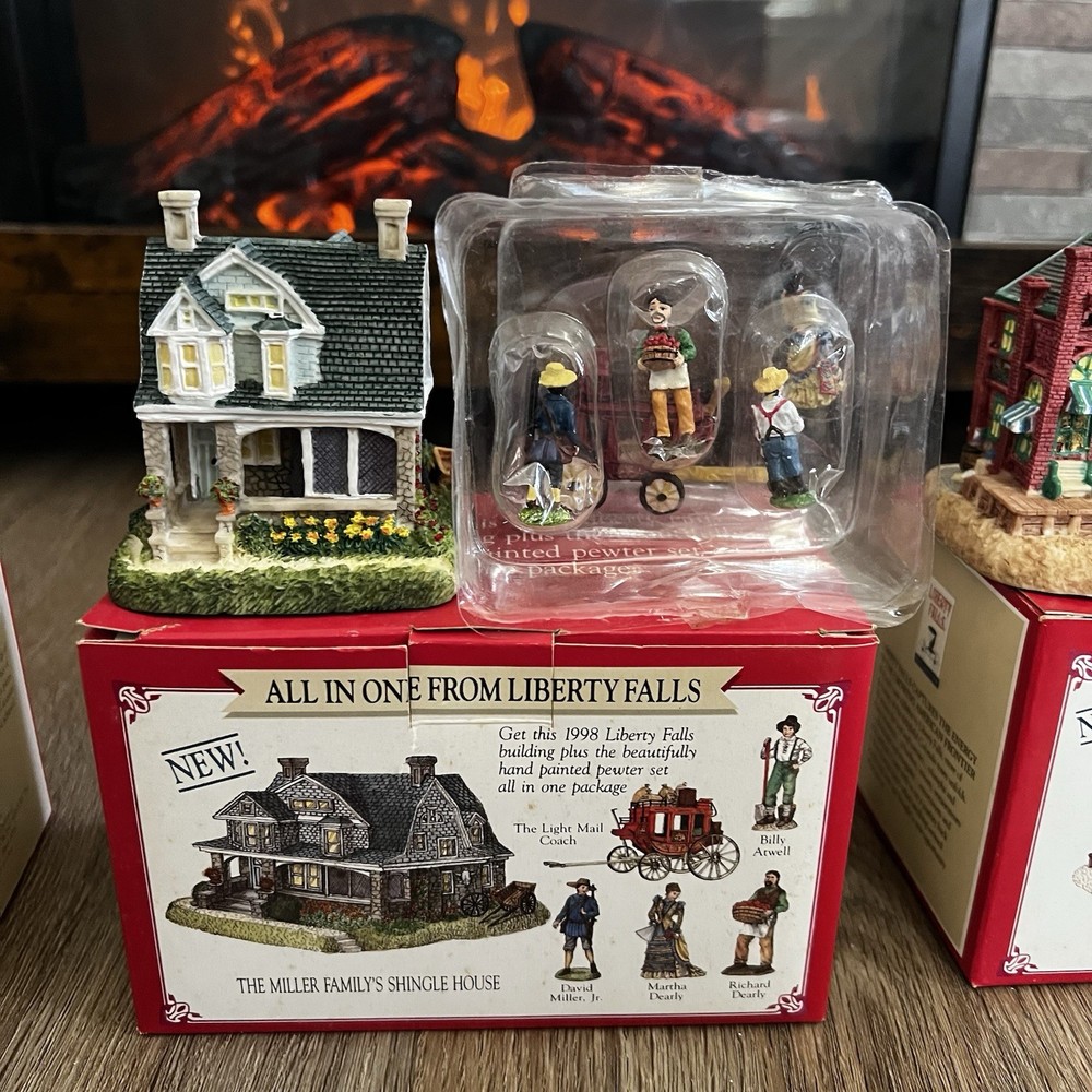 LIBERTY FALLS Collection 11 Boxes Mini Figures & Pweters Bundle