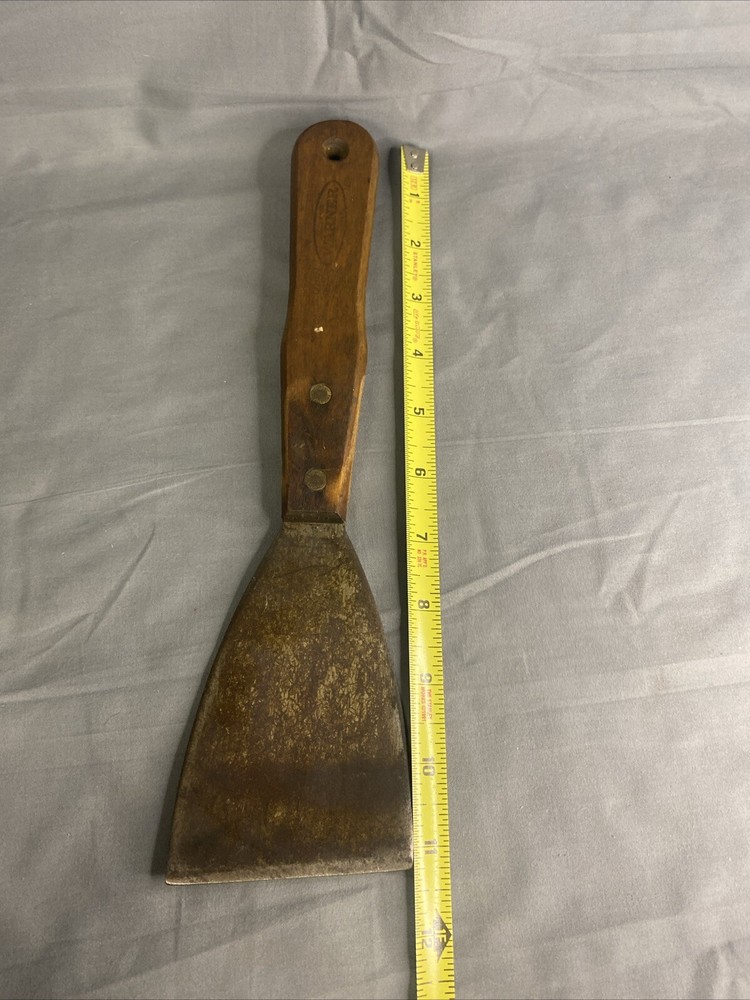 Vintage Warner Putty Knife Long Wood Handle 3”