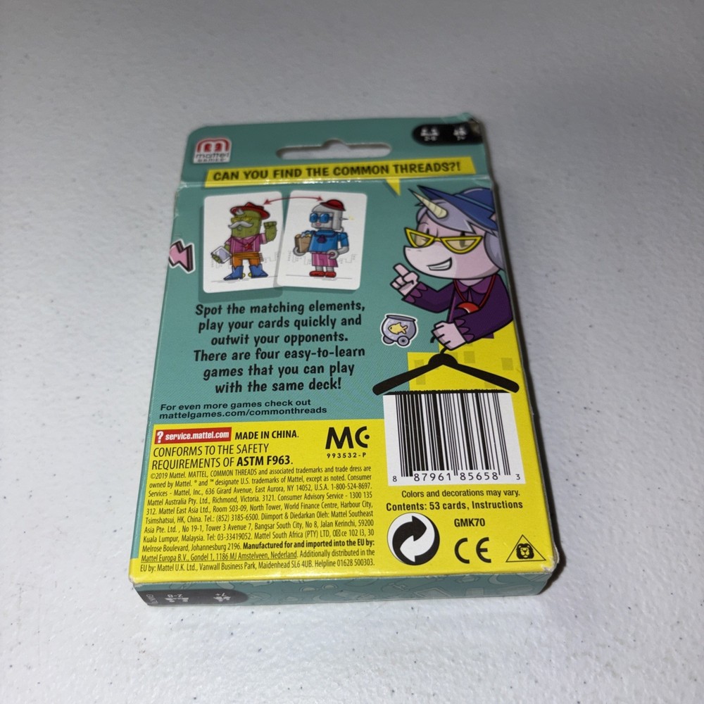 Common Threads Matching Card Game Mattel 2019 Complete CIB