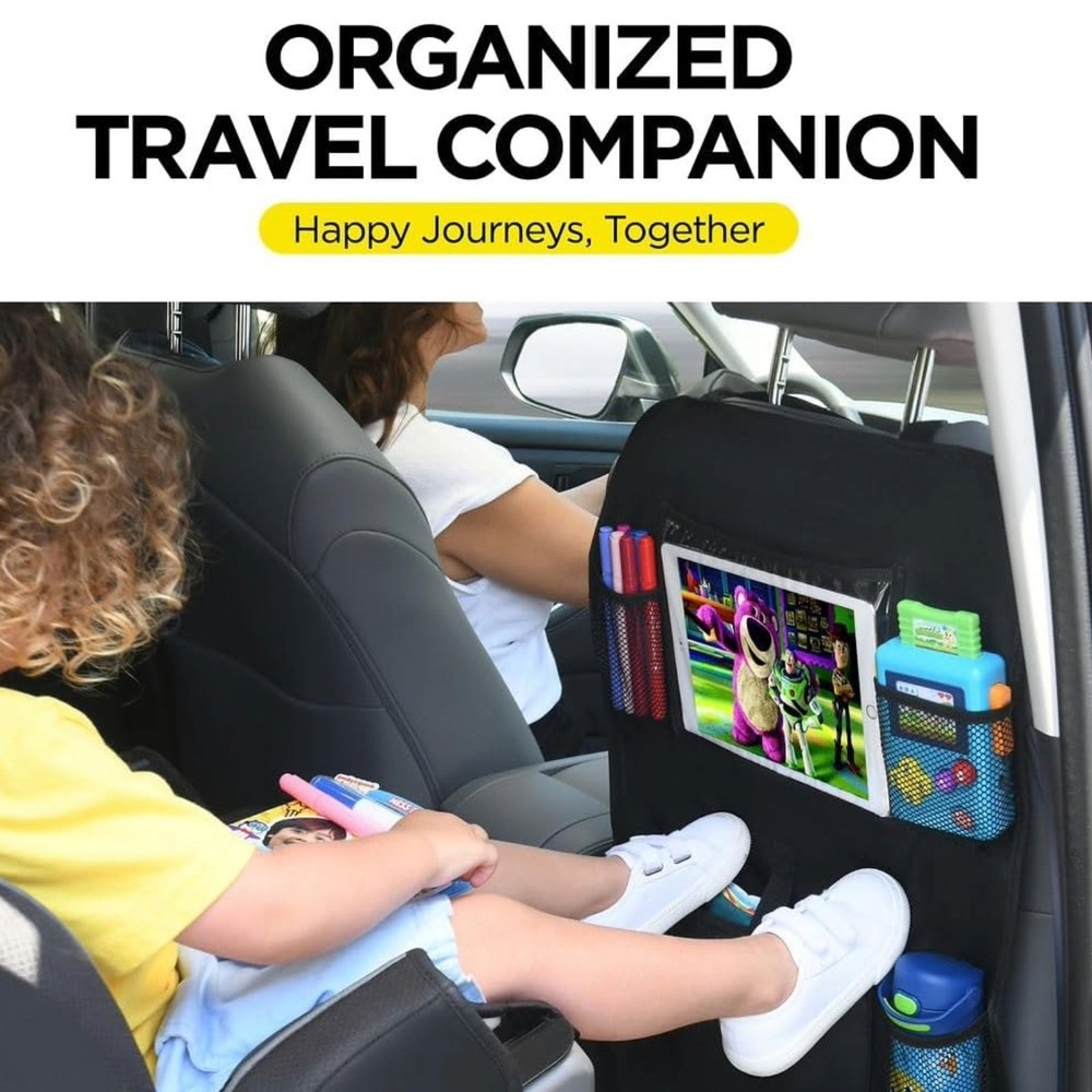 Nylon 6-Pocket Seat Back Storage Organizer | Black