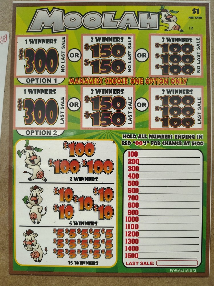 MOOLAH 973ct Single Pull Tab Game
