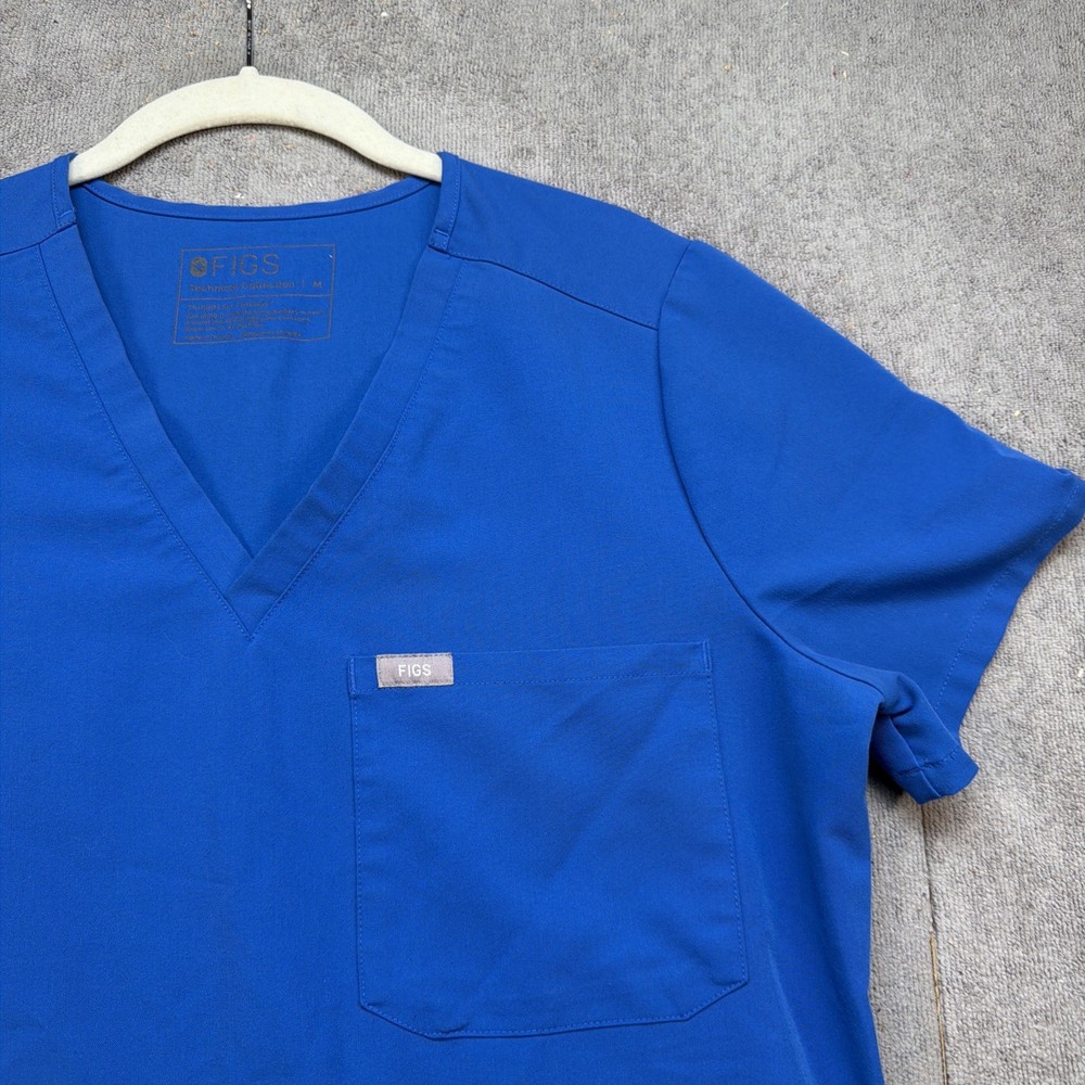 FIGS Scrub Set Blue Technical Collection V Neck Top Jogger Pants M