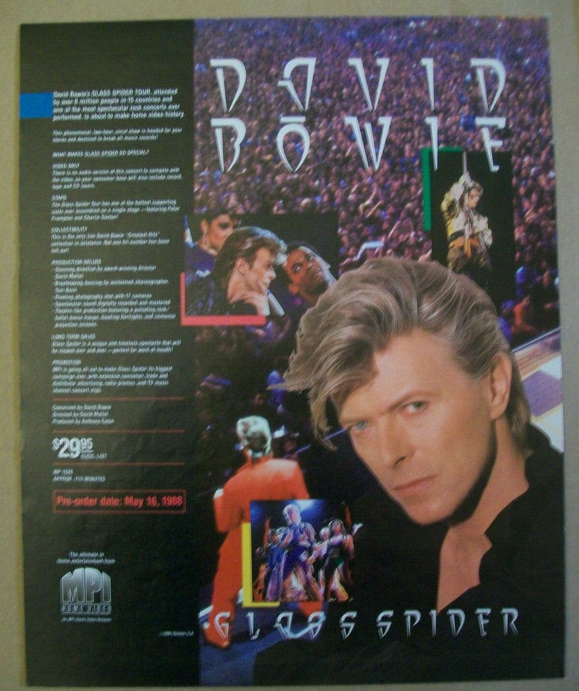 David Bowie 1988 Ad- Glass Spider