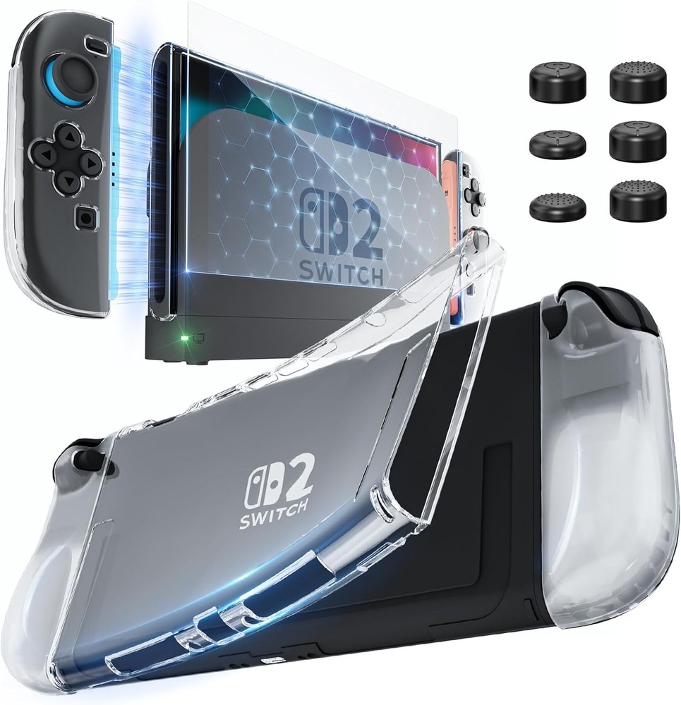 Protective Case Shockproof for Nintendo Switch 2 +Screen Protector+Thumb Caps
