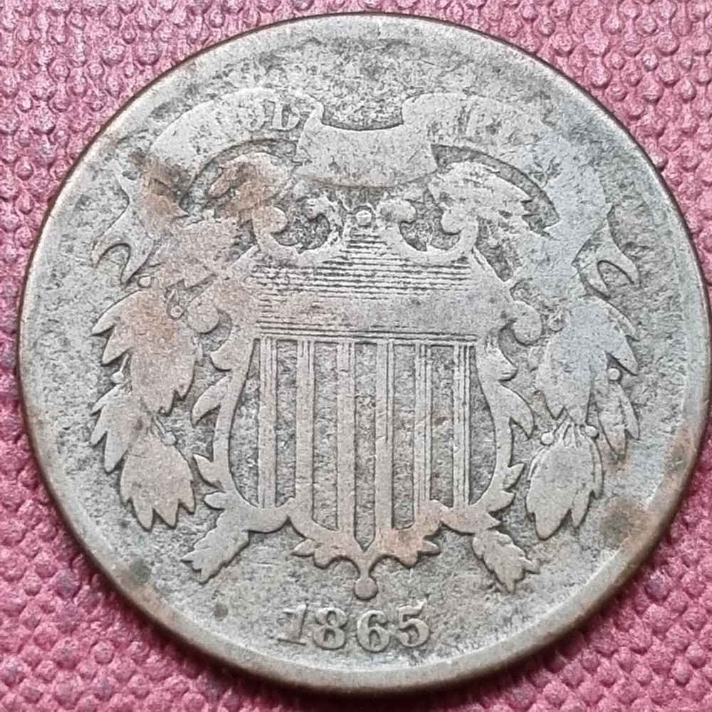 1865 Two Cent Piece 2c Circulated #69261