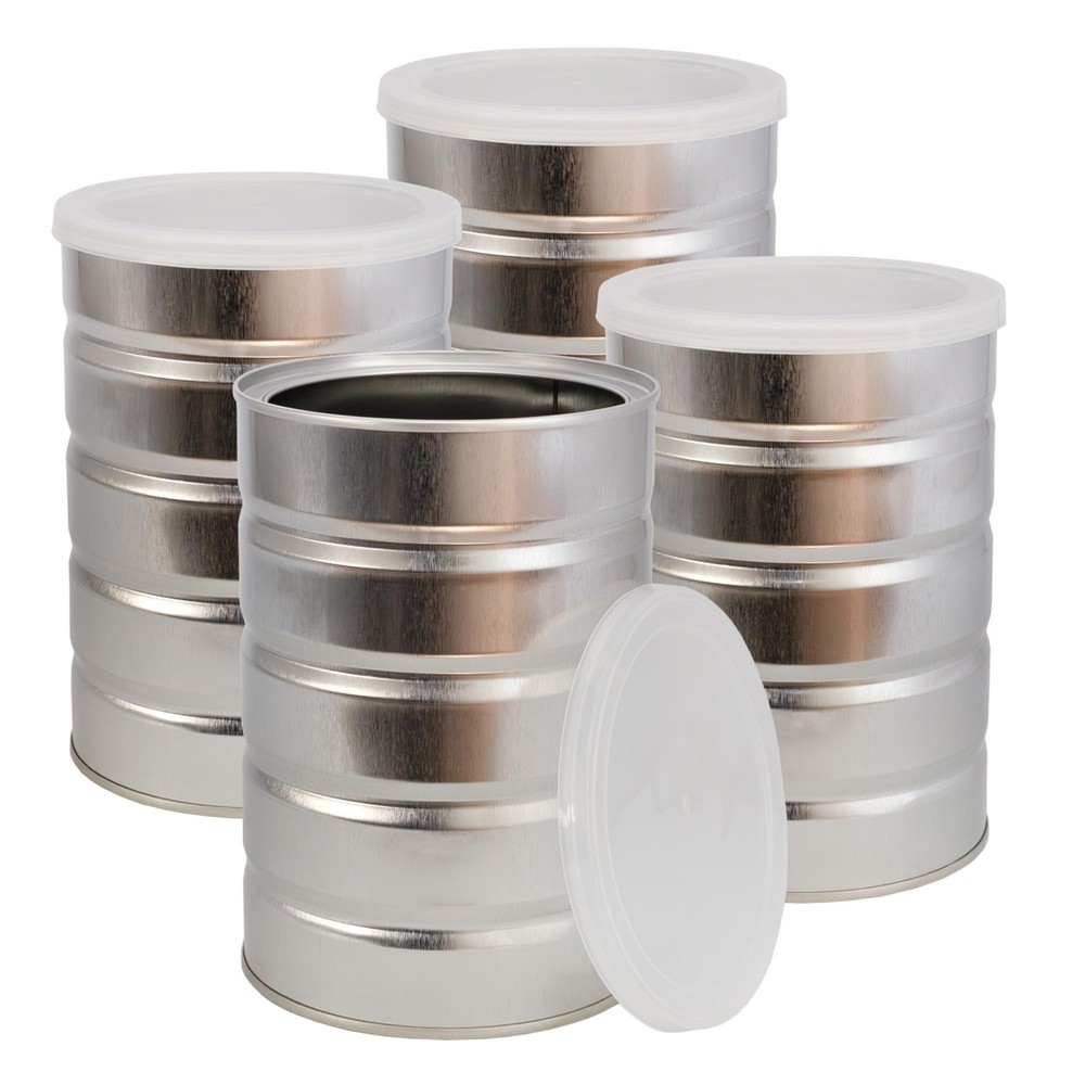Empty Coffee Cans (4-Pack); Metal Cans for Kitchen Storage, Coffee Packaging ...