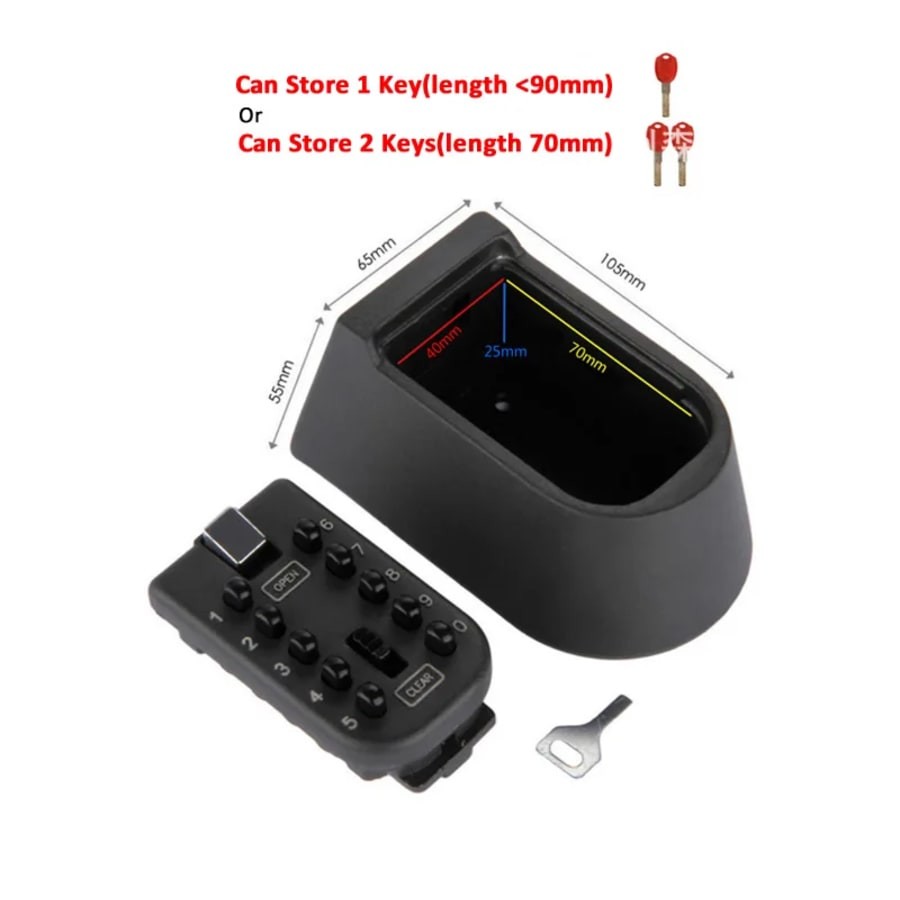 Key Safe Storage Box 10-Digit Combination Lock Weatherproof Wall Mount