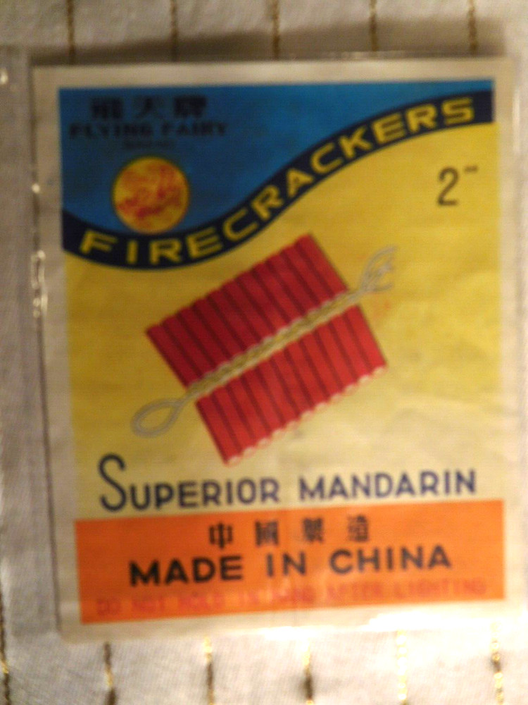 Vintage Flying Fairy Superior Mandarin Firecracker Firework Label