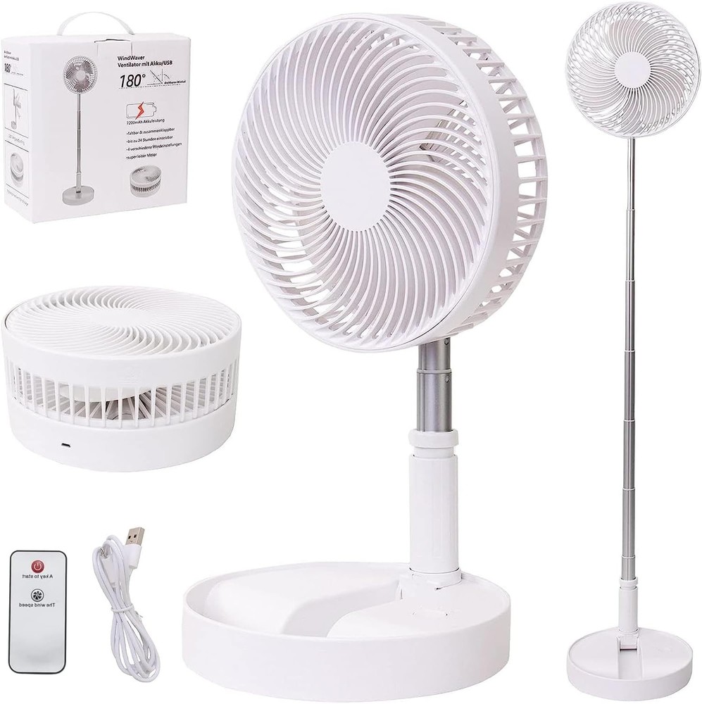 Portable desktop fan, foldable fan base floor fan, with remote control