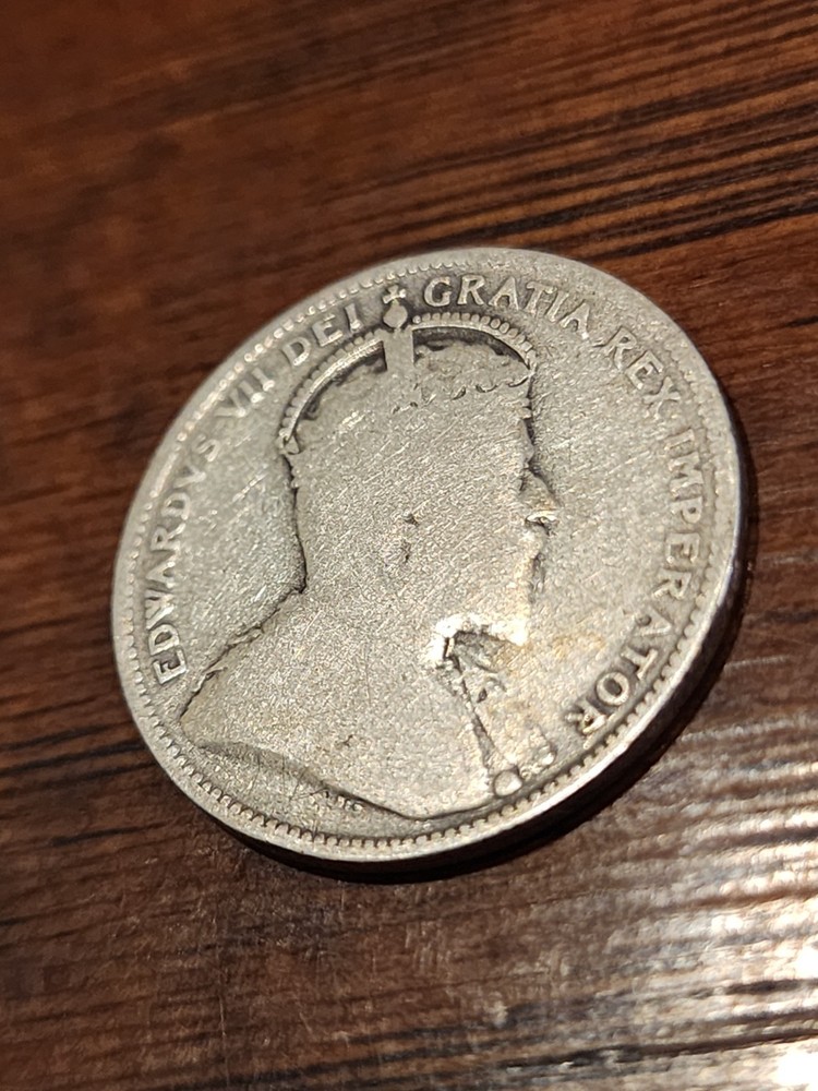 1908 Canada 25 Cents Silver Coin