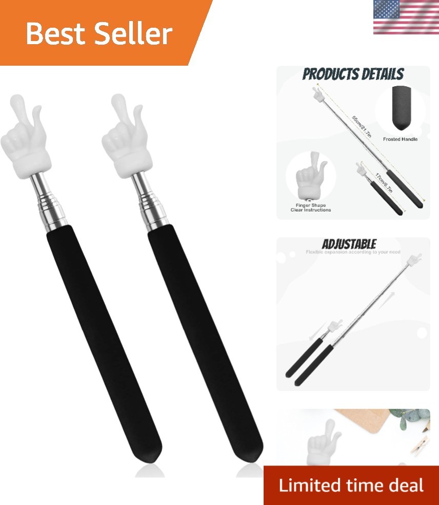 Fun Finger-Shaped Teacher Pointer Set - Adjustable & Portable Classroom Tools