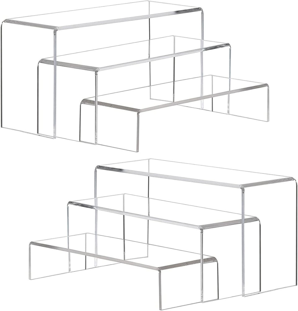 Clear Acrylic Retail Display Risers - 6 Pack