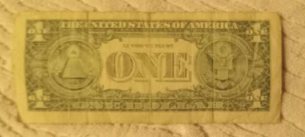 US paper money error note duplicate 2013 $1* star note B08599611* + flipper?