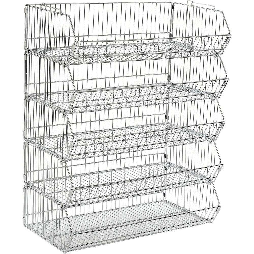 Stackable Wire Storage Bin Rack 36"W x 20"D x 51"H 5 Wire Bins