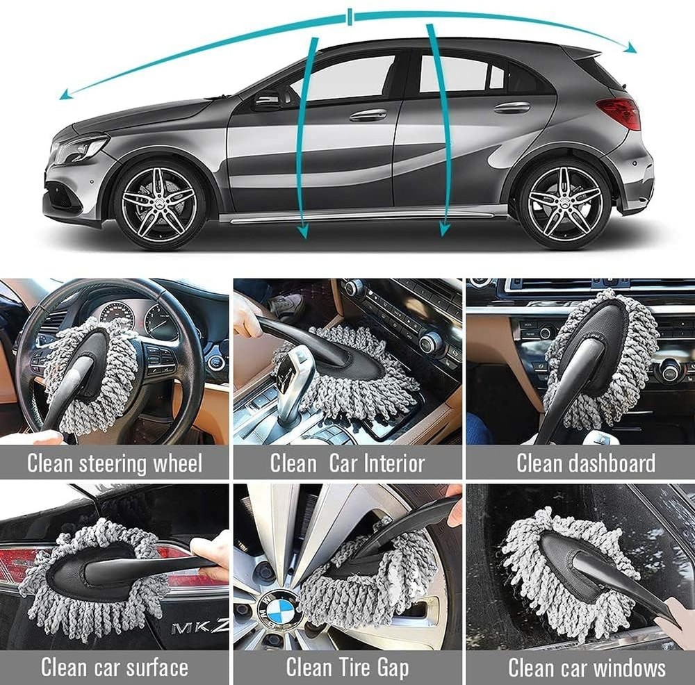 Multi-Functional Car Duster Cleaning Dirt Dust Clean Brush Dusting Tool Mop G...