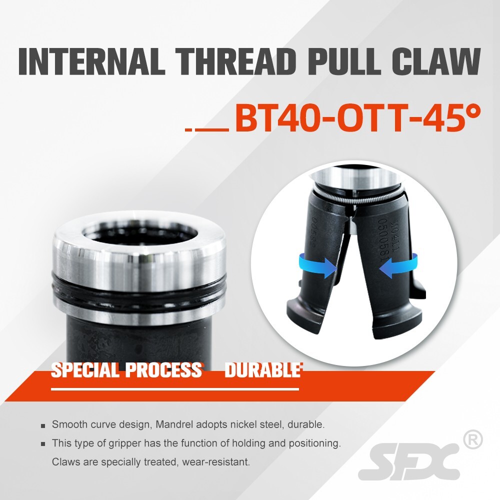 SFX BT40-OTT 4 Petal Clamp Pull Claw 45 Degree Pull Claw for CNC Milling Machine