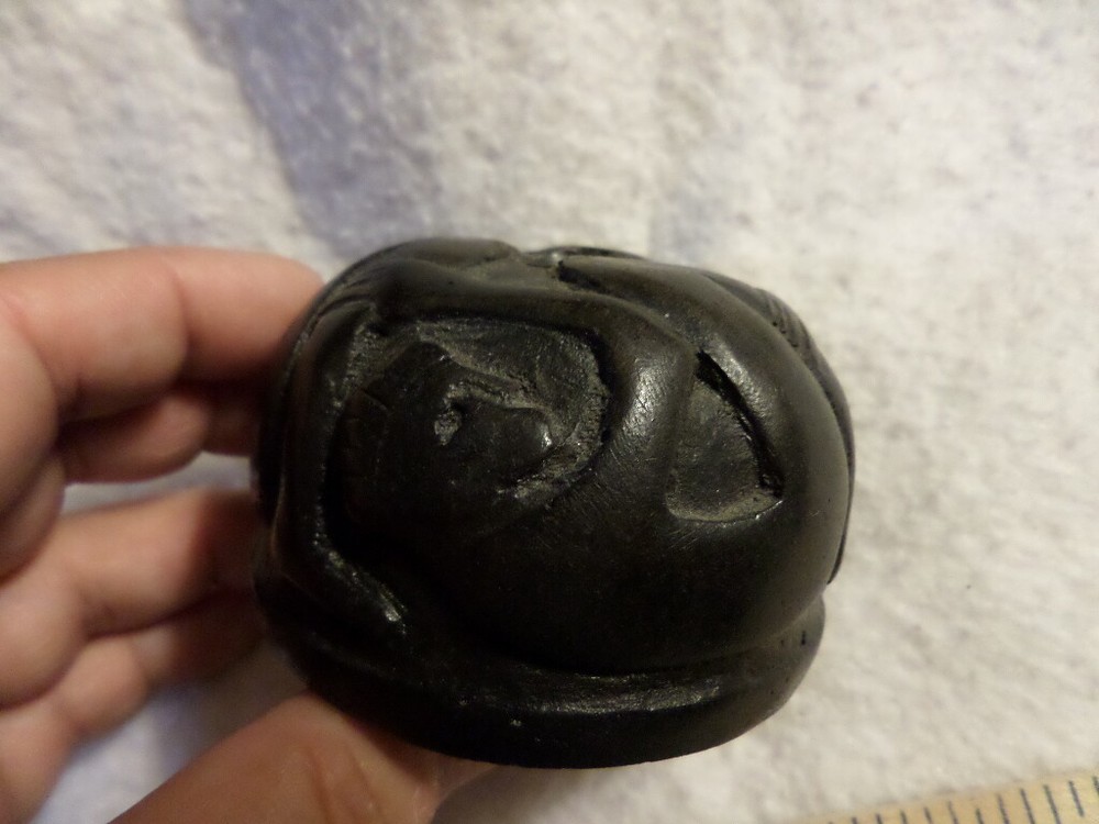 Vintage Carved Stone Three Figures Lying on Backs Incense Burner