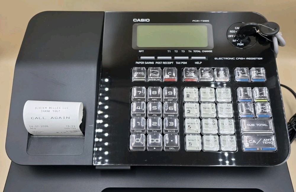 Casio PCR-T285 Electronic Cash Register w/Programming Keys