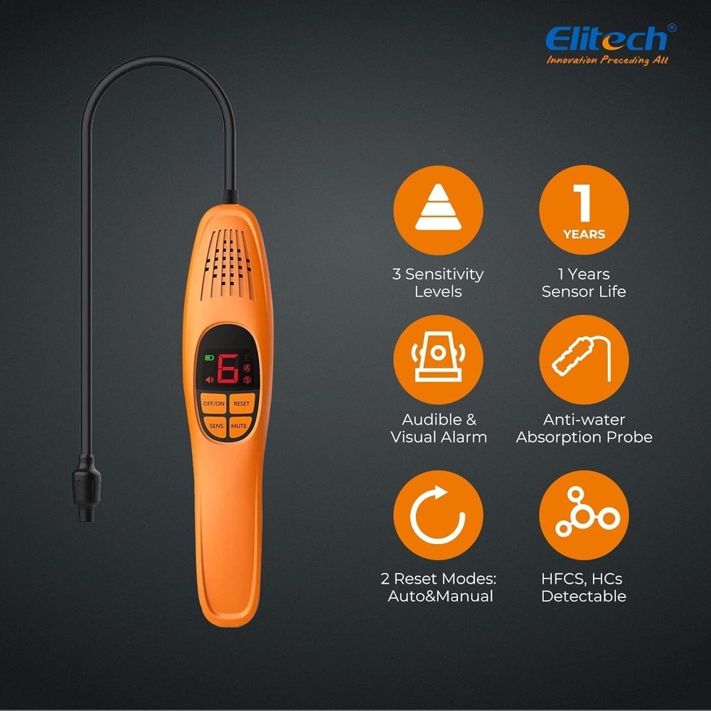 Elitech Refrigerant Leak Detector Checker Heated Diode Sensor Sniffer LD-100