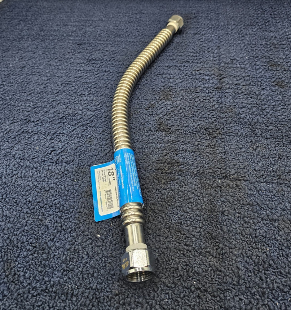 (QTY 3) Easyflex EFWC-034-SS-1010-18 SS 18" L Water Heater Connector 3/4" ID