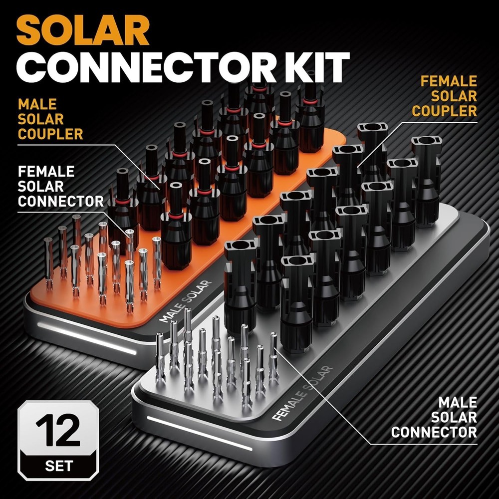 Solar Connector Crimping Tool Kit with MC4 Connectors