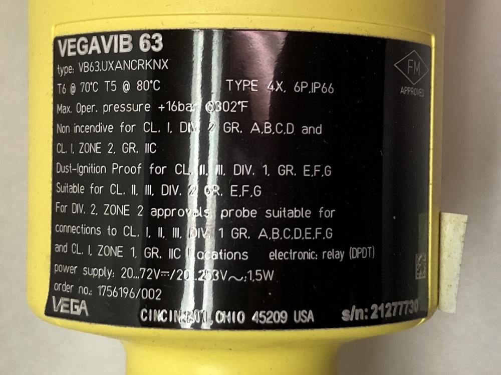 Vegavib 63,VB63.UXANCRKNX,Level Switch