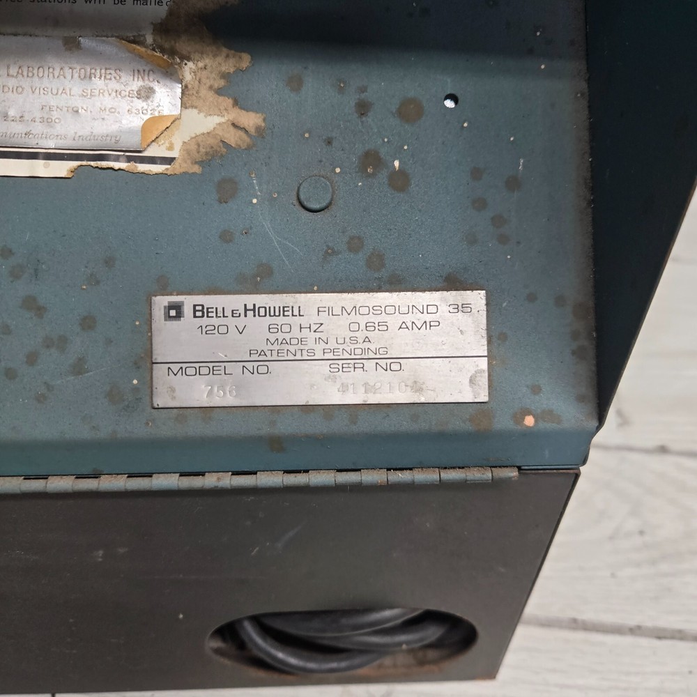 Vintage Bell & Howell Projector Filmosound 35 M Powers On Untested