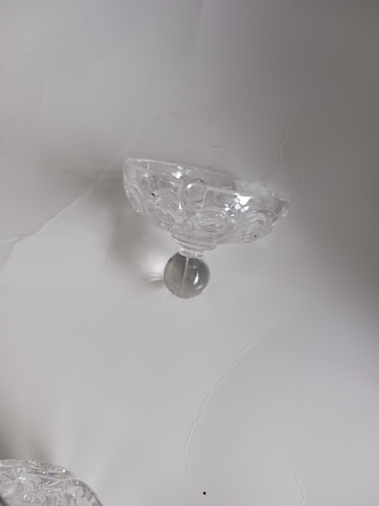 Molded Crystal Sugar Bowl 6 Inches