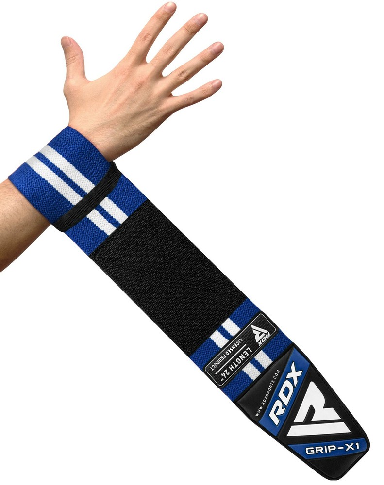 RDX Weight Lifting Wrist Strap Elasticated Gym Support Wraps Bodybuilding Grip
