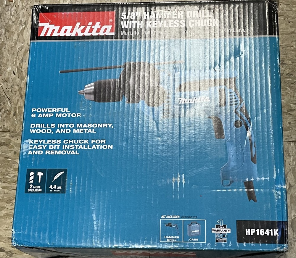 Makita 5/8"" Hammer Drill Kit NEW OPEN BOX
