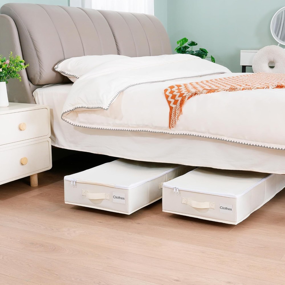 Under Bed Storage W/ Wheels 2 Pack Under Bed Storage Containers W/ Label Holders