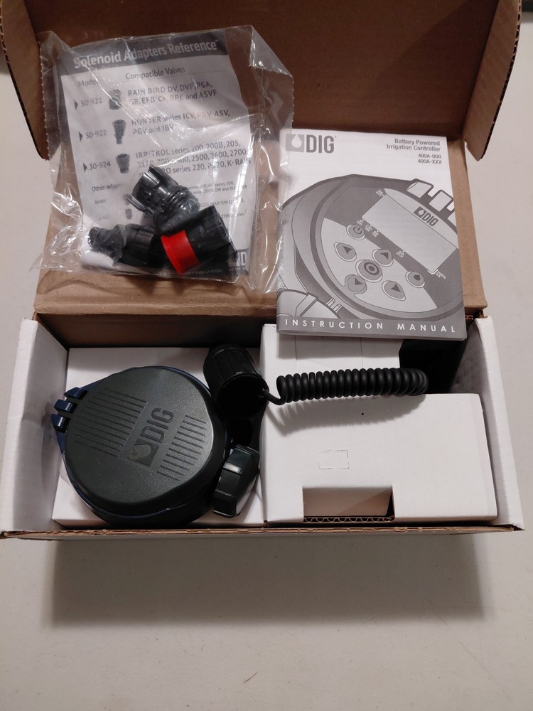 Dig 400A-000 Battery Powered Irrigation Controller With Solenoid & Adapters