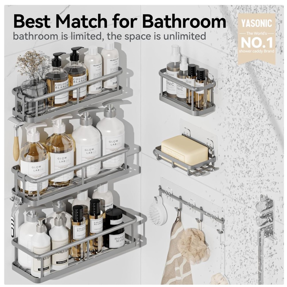 Shower Caddy Organizer, No Drilling Needed