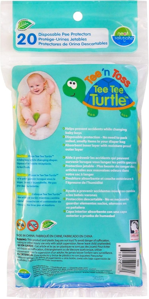 Neat Solutions Tee N Toss Turtle, Multi, One Size, 20 Count, 0+ Months