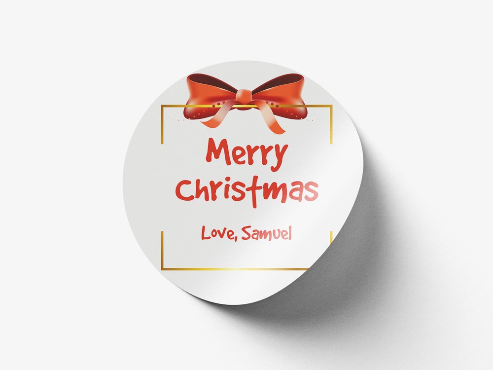 Personalised Christmas round sticker labels, custom stickers