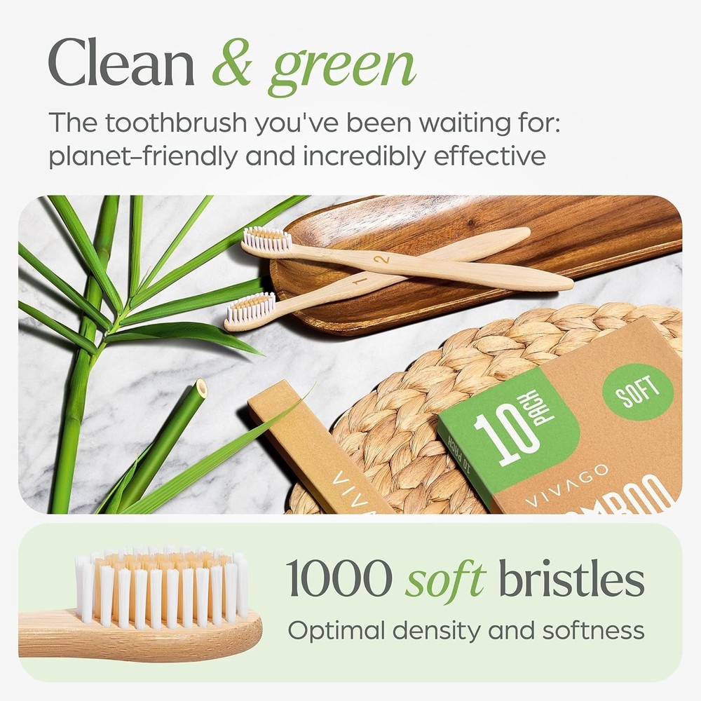 Recyclable Soft Bristles Toothbrushes 30 Pack