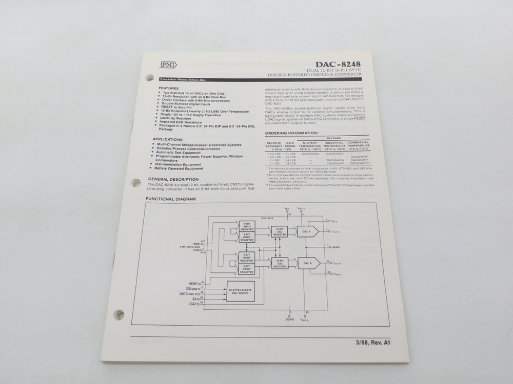 PMI Precision Monolithics Inc. 1988 Data Sheets lot of 5 technology reference