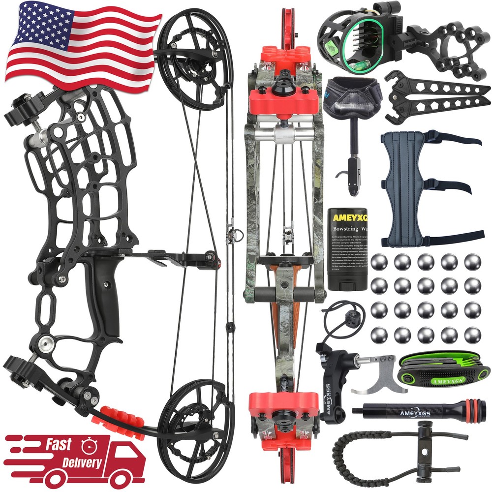 Archery Dual-Use Compound Bow Set 30-60lbs Adjustable Hunting Shooting Target