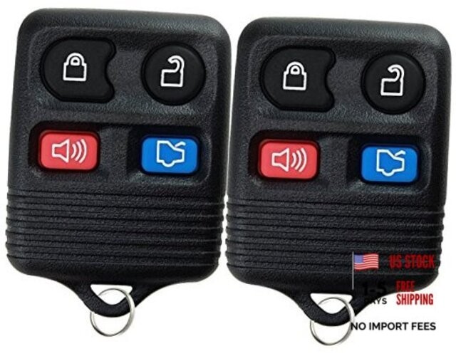 2  Replacement Keyless Entry Remote Control Key Fob Clicker Transmitter - Black