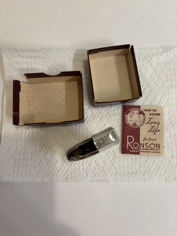 Vintage Ronson Lighter-“TYPHOON”-Model “Whirlwind” Box-Ronson Use Booklet-