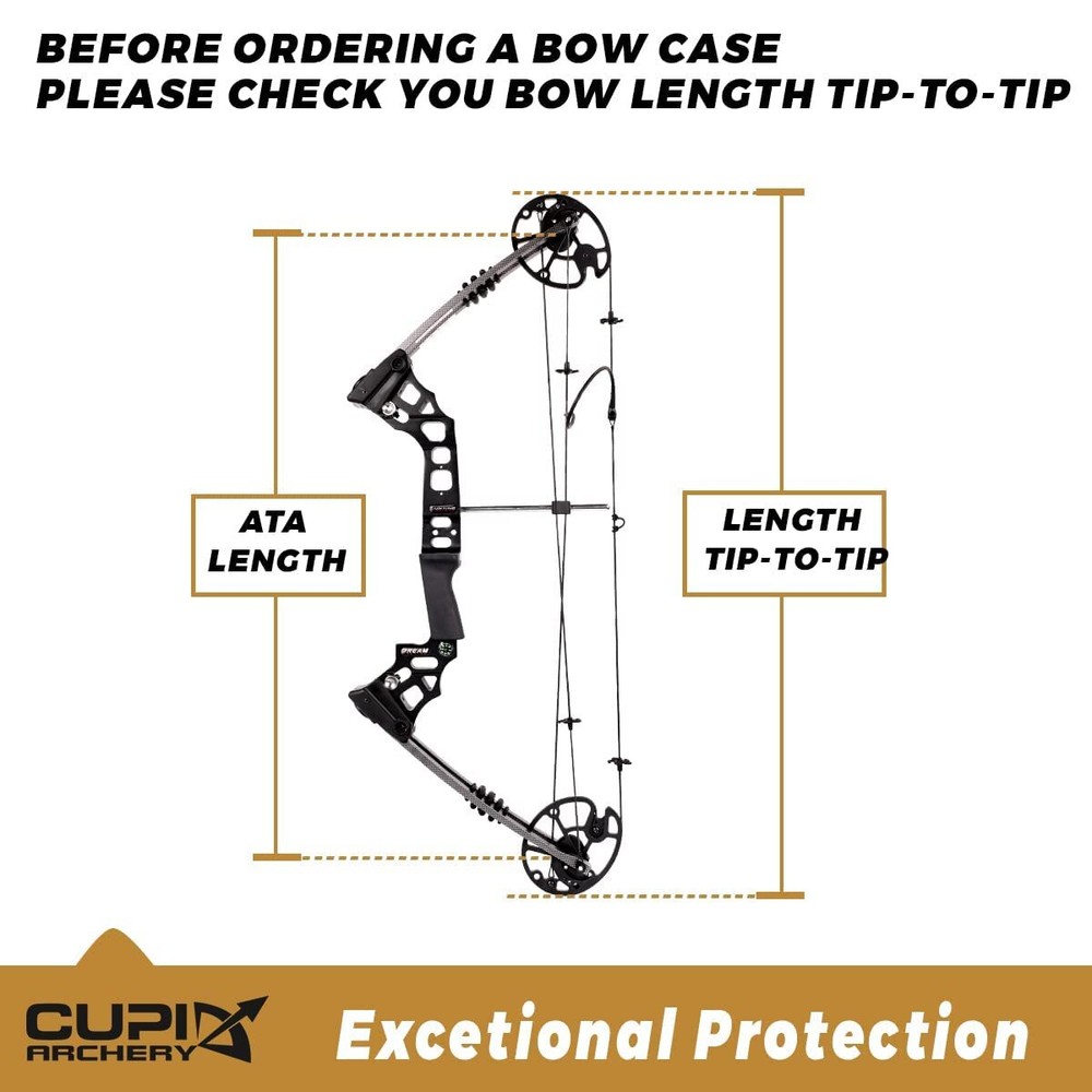 Compound Bow Case Soft Lightweight Bow Bag With Arrow Pocket,40 in Inside Length