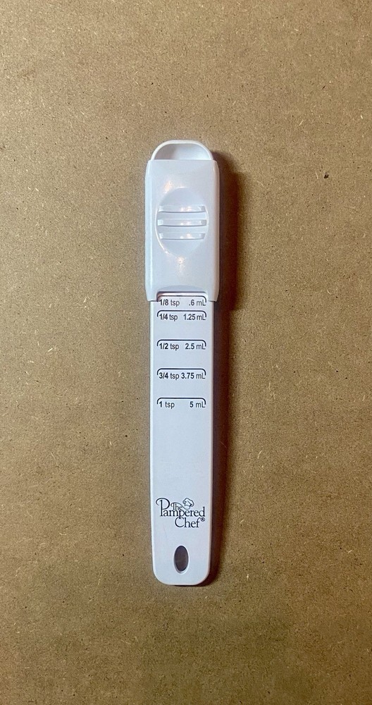 Pampered Chef 1tsp/5ml Adjustable Measuring Spoon Made in USA White