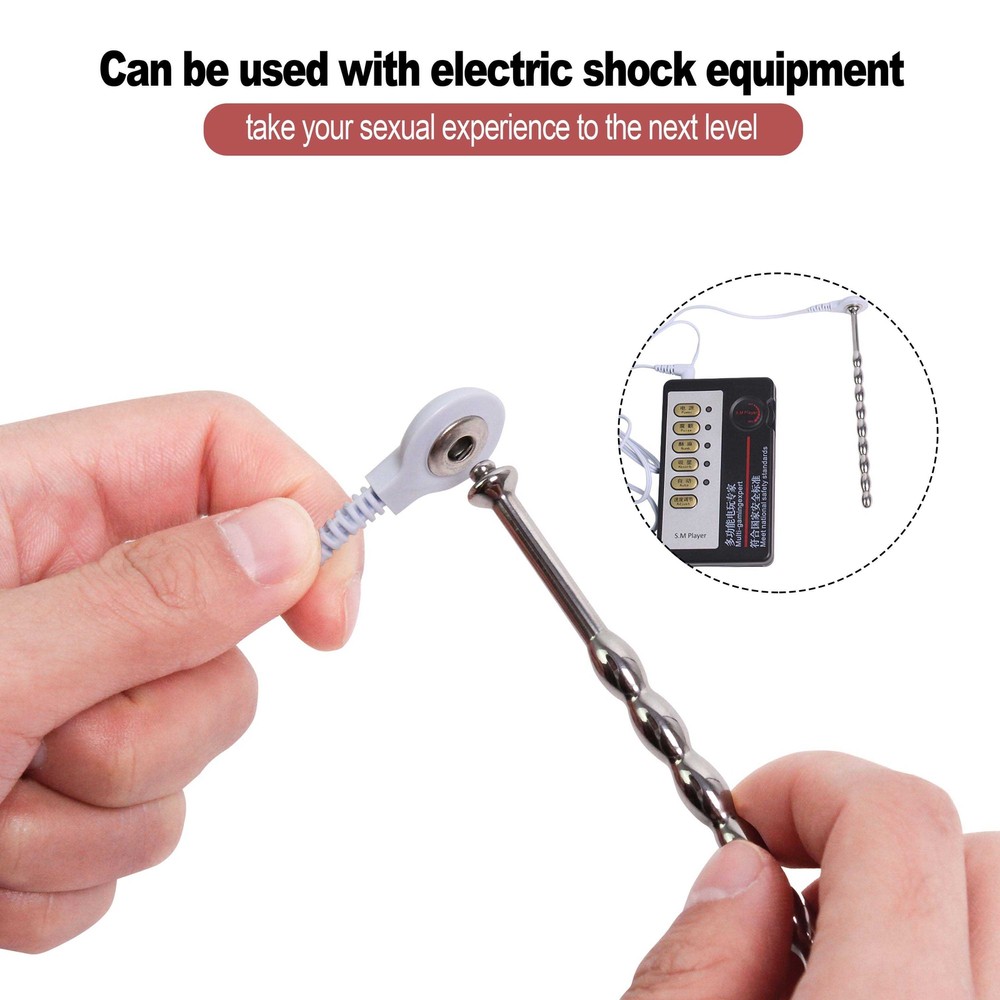 E-stim Stainless Steel Long ring Sounding Plug insertPlug Rod Stretcher for Men
