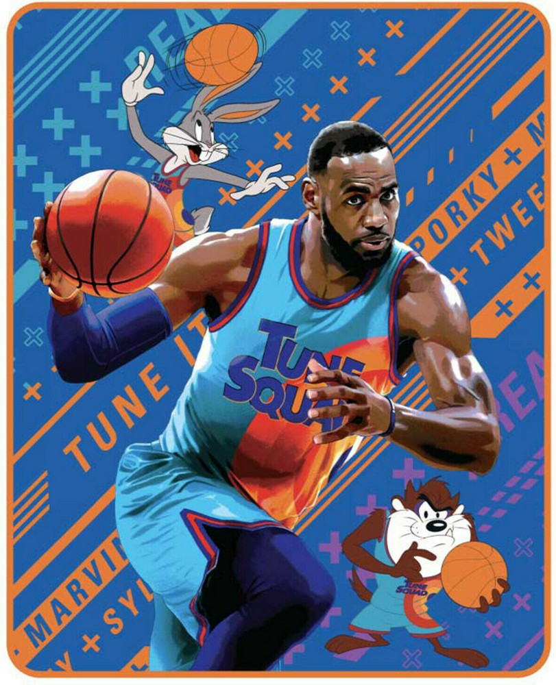 Space Jam Kids Microfiber Bedding Plush Soft Throw LeBron James Ready To Move