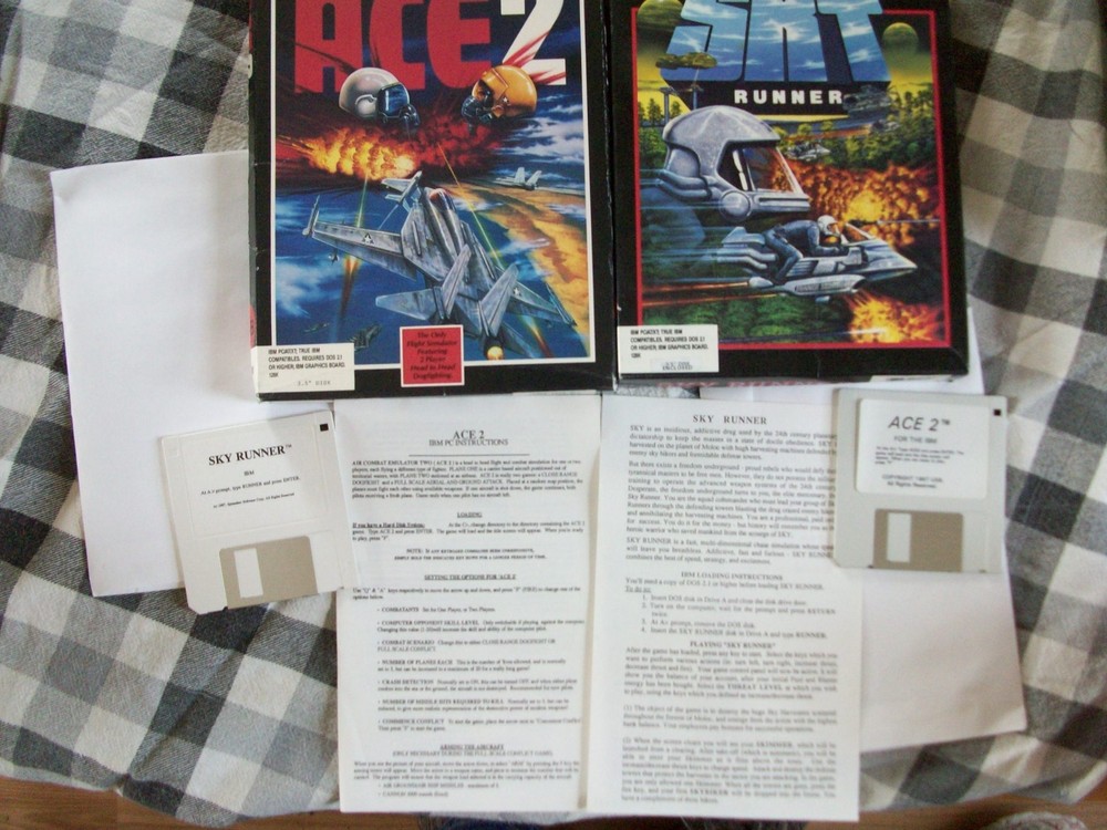 Sky Runner + Ace 2 (IBM PC Games on 3.5" Disks) UXB software
