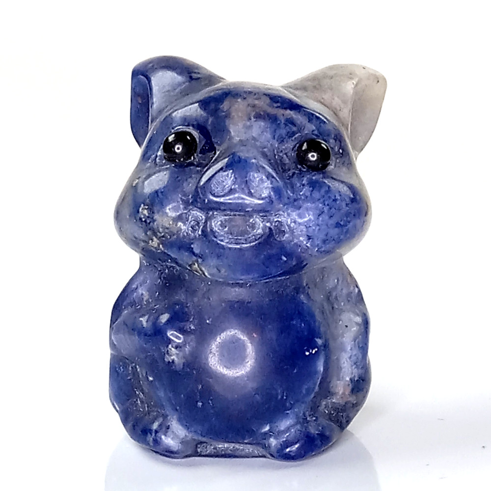 Sodalite Crystal Pig Figurine – Deep Blue Patterned | 41g | A37