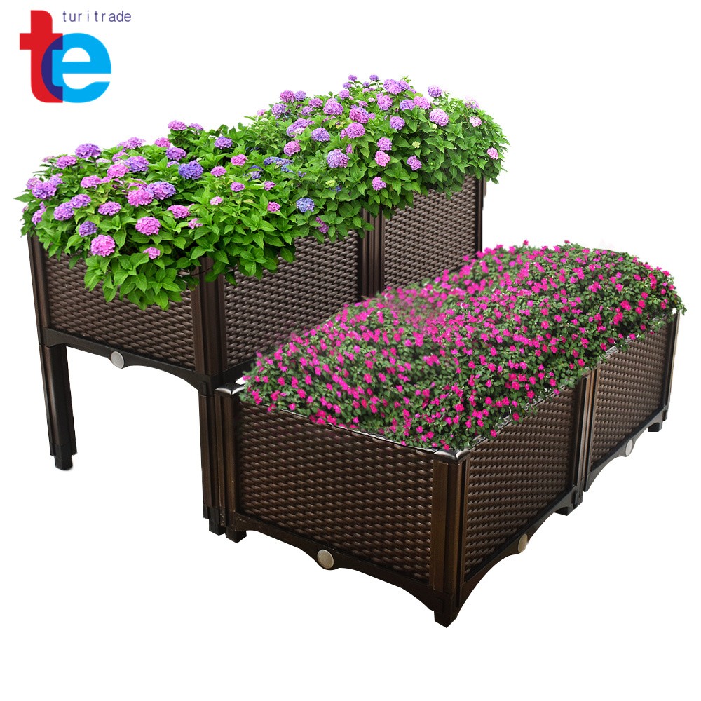 1x Elevated Rectangular Garden Bed Flowers Vegetable Growing Planter Care Box