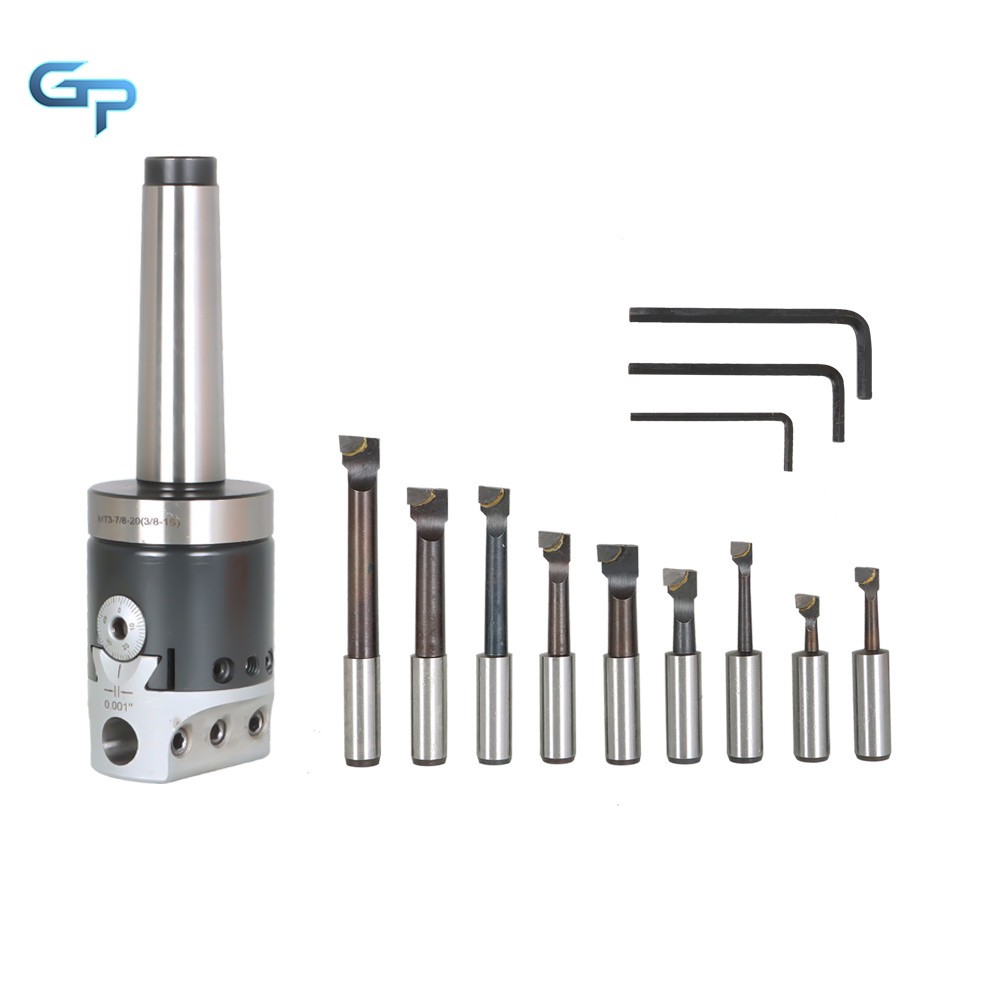 Boring Tool Set Two In Head 3MT Shank & 1/2" Boring Bar Set