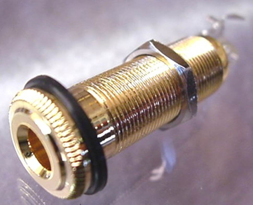GOLD FLUSH MOUNT CYLINDER JACK FOR GUITAR